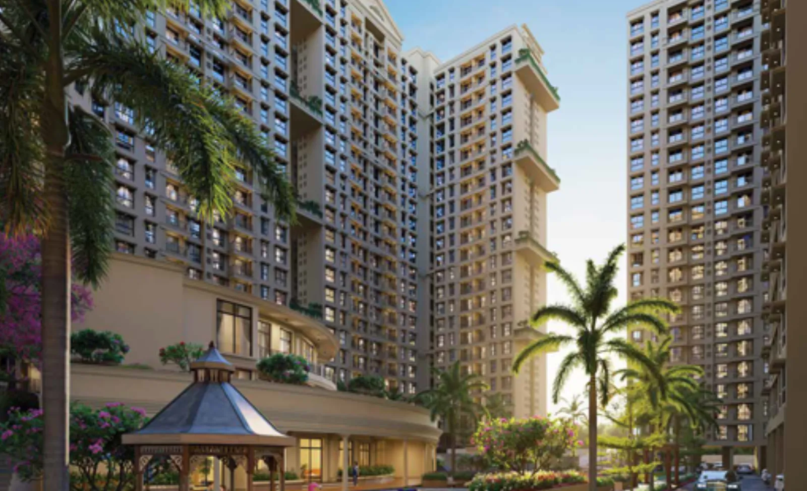 Balaji Classica towers and landscaped entrance